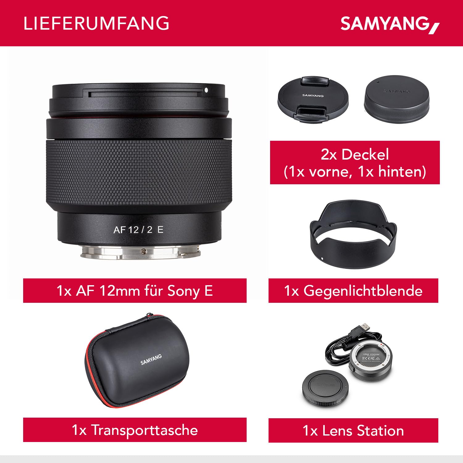 Amazon.com: Samyang AF 12mm F2.0 E Lens + Lens Station for Sony E
